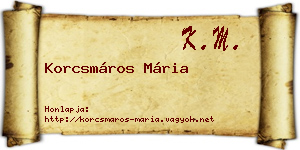 Korcsmáros Mária névjegykártya